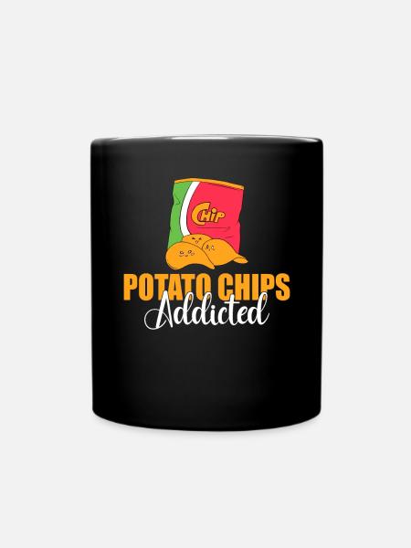 Kartoffelchips Geschenk - Tasse einfarbig - Schwarz
