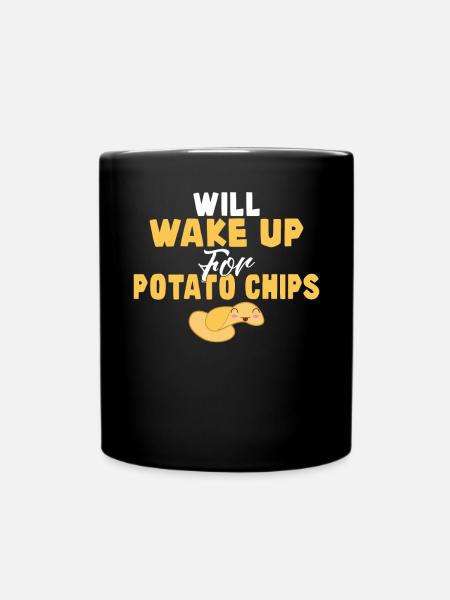 Kartoffelchips Geschenk - Tasse einfarbig - Schwarz