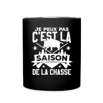 C'est La Saison De La Chasse | Sanglier | Chasseur - Mug uni - noir - Devant