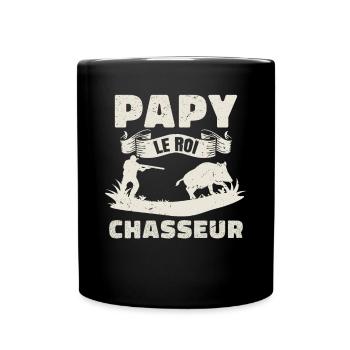 Papy Le Roi Chasseur - Mug uni - noir - Devant