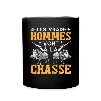Chasse Homme Chasseur Sanglier - Mug uni - noir - Devant