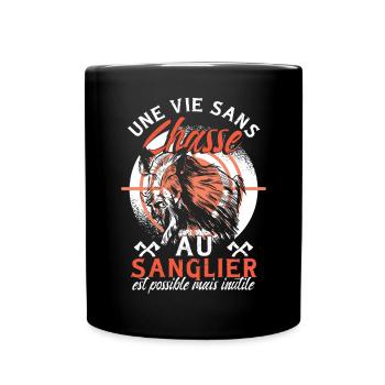 Chasseur De Sanglier - Mug uni - noir - Devant