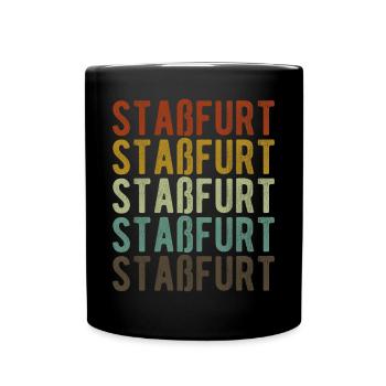 Staßfurt Stadt Retro Vintage - Tasse einfarbig - Schwarz - Vorne
