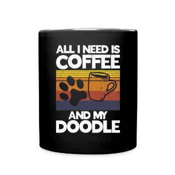 Golden Doodle Hundeliebhaber - Tasse einfarbig - Schwarz - Vorne
