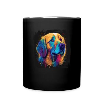 Hunde Spruch Golden Retriever Design - Tasse einfarbig - Schwarz - Vorne
