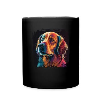 Hunde Spruch Golden Retriever Design - Tasse einfarbig - Schwarz - Vorne