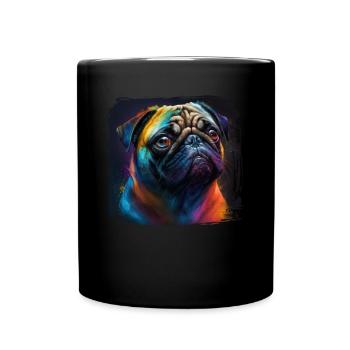 Hunde Spruch Mops Design für Hundeliebhaber - Tasse einfarbig - Schwarz - Vorne