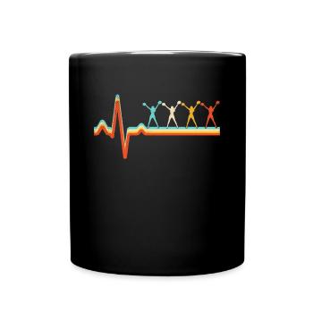 Cheerleading Retro Heartbeat - Mug uni - noir - Devant