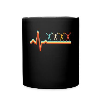 Cheerleading Retro Heartbeat - Mug uni - noir - Devant