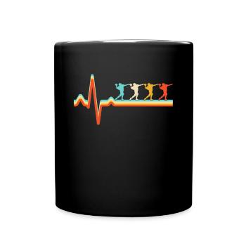 Football Heartbeat Rétro - Mug uni - noir - Devant