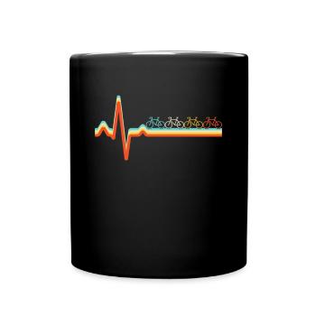 Bicycle heartbeat retro - Full Colour Mug - black - Front