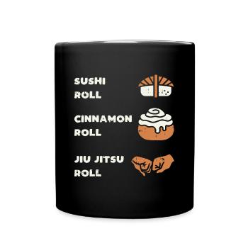 Sushi Zimt Jiu Jitsu Rolle Lustig BJJ Sports Foo - Tasse einfarbig - Schwarz - Vorne