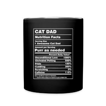Cat Daddy pour hommes, drôle Cat Dad Valeur nutritive D - Mug uni - noir - Devant