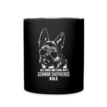Dogs are Cool But German Shepherds Rule Funny - Full Colour Mug - black - Front