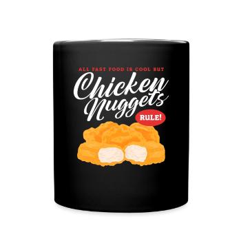 Pépites de poulet Restauration rapide | Cadeau Chicken Nuggets - Mug uni - noir - Devant