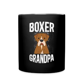 Boxer Grand-père allemand Boxer Chien Cadeau - Mug uni - noir - Devant
