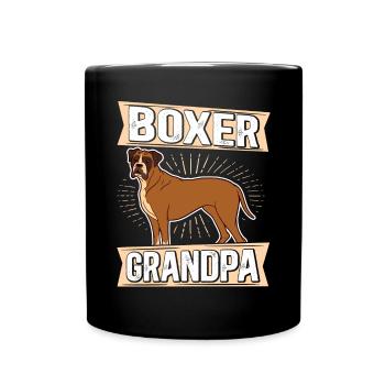 Boxer Grand-père | Cadeau de chien boxeur allemand - Mug uni - noir - Devant