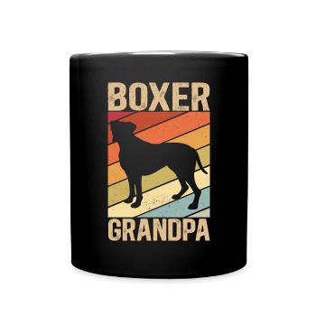 Boxer Grand-père allemand Boxer Chien Cadeau - Mug uni - noir - Devant