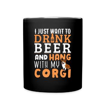 Corgi Papa Shirt Lustiger Vatertag Hund Lover Geschenk - Tasse einfarbig - Schwarz - Vorne
