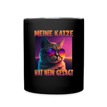 Katzenliebhaber Design Katzenmama Meine Katze hat - Tasse einfarbig - Schwarz - Vorne