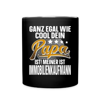 Immobilienkaufmann Papa Vater Vatertag - Tasse einfarbig - Schwarz - Vorne