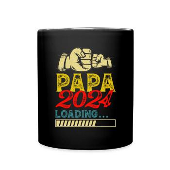 Schwangerschaft Werdende Eltern Geschenk Papa 2024 - Tasse einfarbig - Schwarz - Vorne