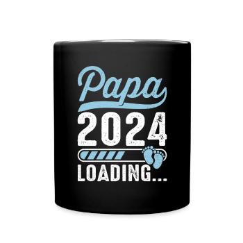 Schwangerschaft Werdende Eltern Geschenk Papa 2024 - Tasse einfarbig - Schwarz - Vorne