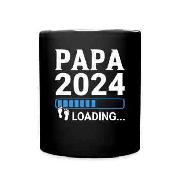 Schwangerschaft Werdende Eltern Geschenk Papa 2024 - Tasse einfarbig - Schwarz - Vorne