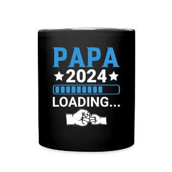 Schwangerschaft Werdende Eltern Geschenk Papa 2024 - Tasse einfarbig - Schwarz - Vorne