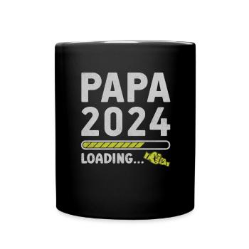 Schwangerschaft Werdende Eltern Geschenk Papa 2024 - Tasse einfarbig - Schwarz - Vorne