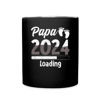 Schwangerschaft Werdende Eltern Geschenk Papa 2024 - Tasse einfarbig - Schwarz - Vorne