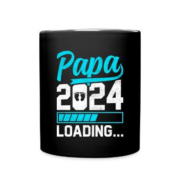 Schwangerschaft Werdende Eltern Geschenk Papa 2024 - Tasse einfarbig - Schwarz - Vorne