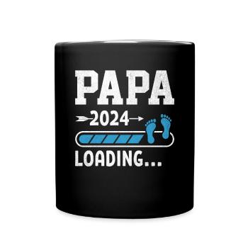 Schwangerschaft Werdende Eltern Geschenk Papa 2024 - Tasse einfarbig - Schwarz - Vorne