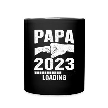 Cadeau des futurs parents de grossesse Papa 2023 - Mug uni - noir - Devant