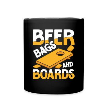 Cornhole Spiel Outdoor Bean Bag Sackloch für - Tasse einfarbig - Schwarz - Vorne