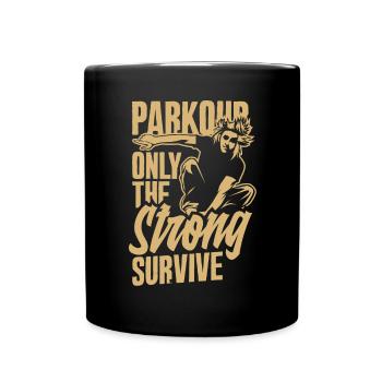 Lustiges Parkourläufer Freerunner Geschenk - Tasse einfarbig - Schwarz - Vorne