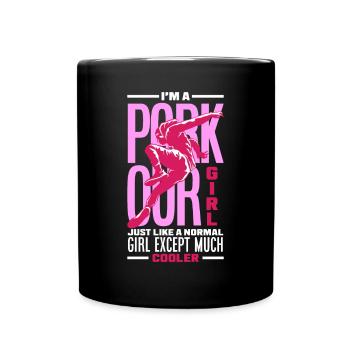 Girls Ladies Parkour Runner Freerunner Gift - Full Colour Mug - black - Front