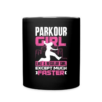 Girls Ladies Parkour Runner Freerunner Gift - Full Colour Mug - black - Front