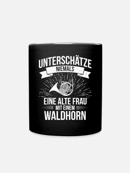 Waldhorn Waldhornspieler Waldhornist - Tasse einfarbig - Schwarz