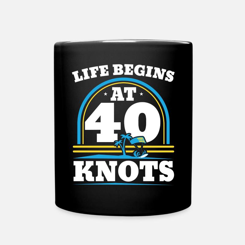 La vie commence à 40 nœuds Kitesurf Kitesurf - Mug uni - noir