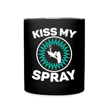 Kiss My Spray Kitesurfer Kitesurf Kitesurf - Mug uni - noir - Devant