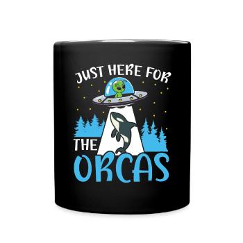 Juste ici pour les orques Biologie marine Orque Baleine - Mug uni - noir - Devant