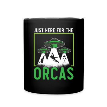 Juste ici pour les orques Biologie marine Orque Baleine - Mug uni - noir - Devant