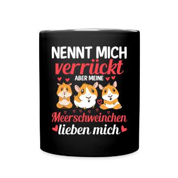 Niedliches Meerschweinchen Mädchen Haustiere - Tasse einfarbig - Schwarz - Vorne
