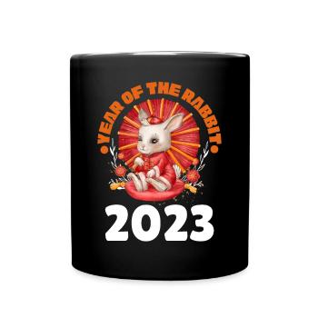 Année du Lapin 2023 Nouvel An chinois - Mug uni - noir - Devant