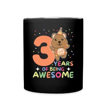 Quokka pour les enfants de 3 ans - Mug uni - noir - Devant