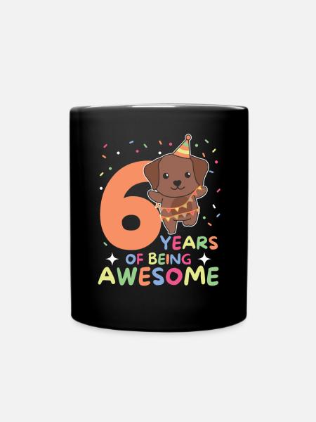 Labrador zum 6. Geburtstag Kinder sechs Jahre alt - Tasse einfarbig - Schwarz