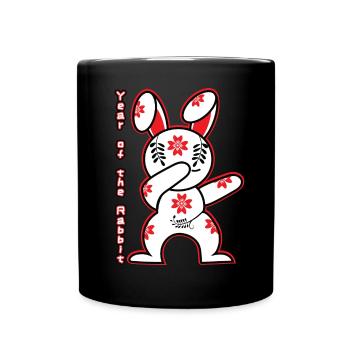 Année du Nouvel An chinois du lapin 2023 - Mug uni - noir - Devant
