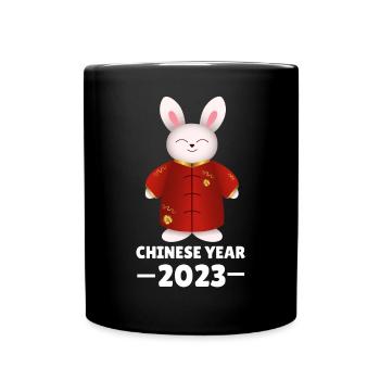 Costume national chinois Lapin du Nouvel An 2023 - Mug uni - noir - Devant