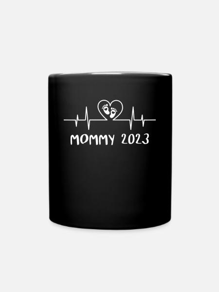 Mommy 2023 Loading - Expectant Mama Motif for - Full Colour Mug - black